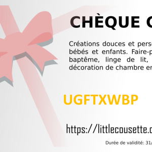 Bon cadeau de 50 euros sur la boutique Little Cousette