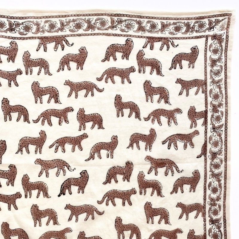 Grand foulard latika Bengale / Latte – Image 4