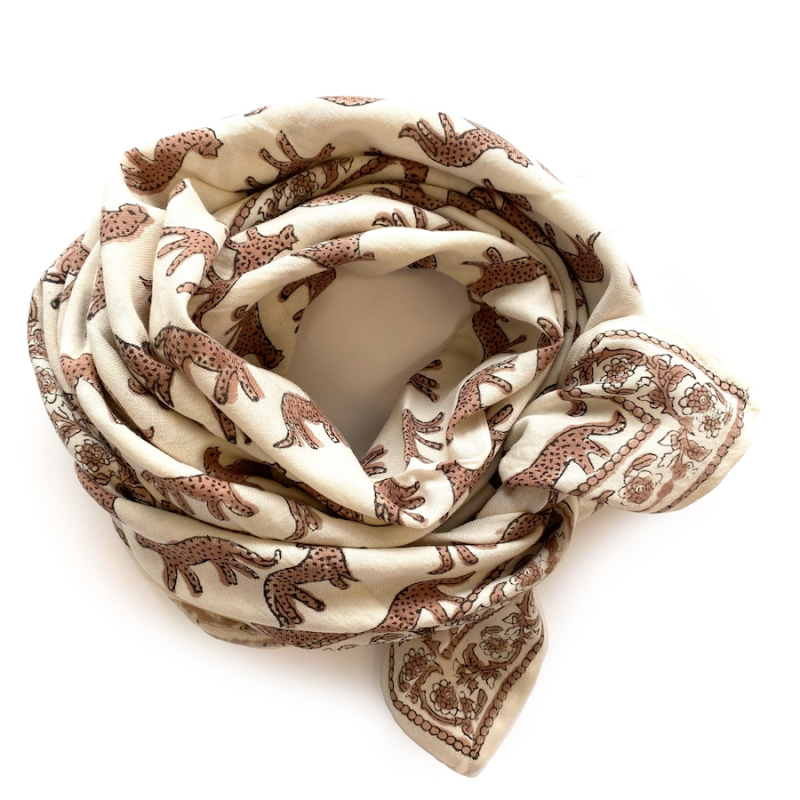 Grand foulard latika Bengale / Latte