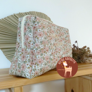 Trousse de toilette imperméable personnalisable tissus/broderie