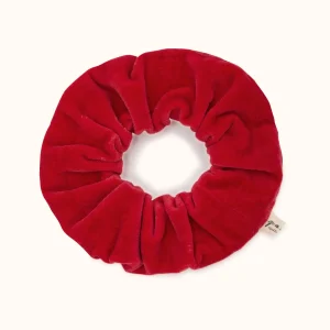 Gros chouchou velours lisse / Rouge