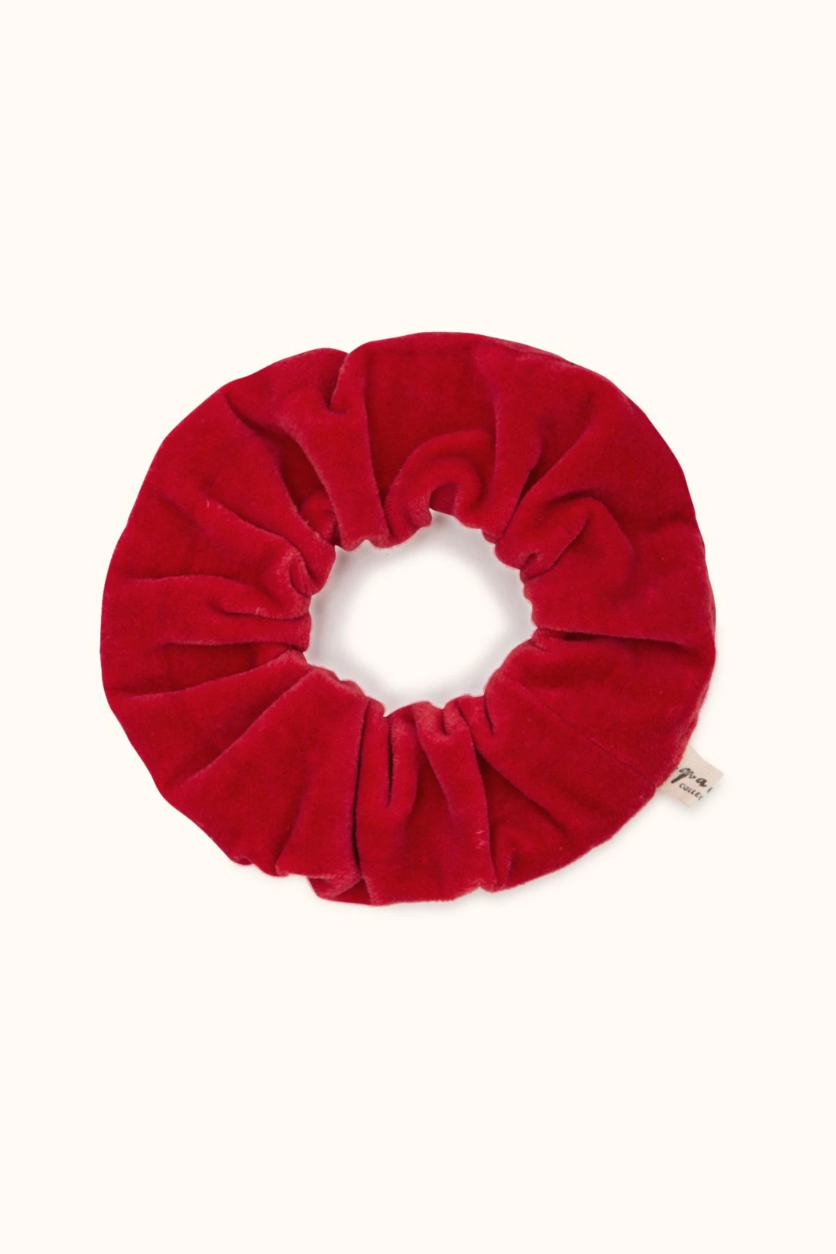 Gros chouchou velours lisse / Rouge