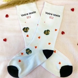 Chaussettes personnalisées photo et texte – Saint-Valentin