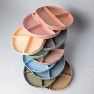 Yummy Assiette 4M+ en Silicone Multi-Compartiments avec Ventouse