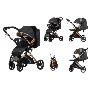 Poussette valise Belecoo B1 Original Gold Pro – Réversible, Confortable et Élégante