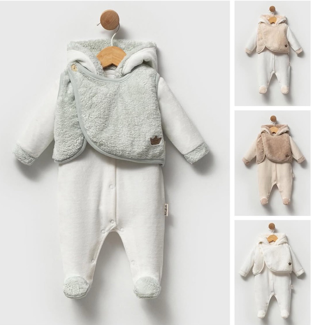 Bebelinna grenouillère en velour garçon 1678