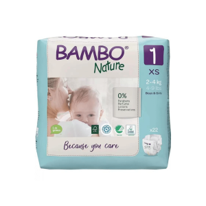 Couches Bambo Nature Taille 1 (2-4kg) 22 unités