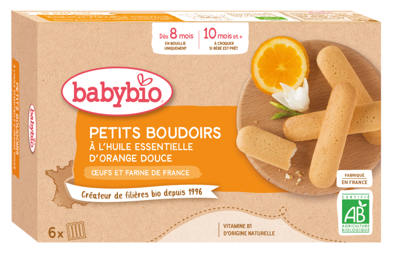 Babybio Petits Boudoirs à l’Huile Essentielle d’Orange Douce x6