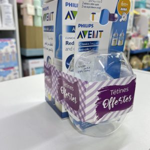 AVENT BIBERON ANTI COLIC 125 ML ACHETE + AVENT 2 TETINES CLASSIC -6M+ OFFERTES