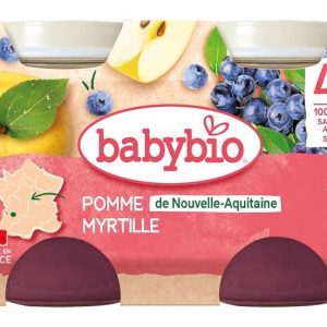 Babybio Petit Pot Pomme de Nouvelle-Aquitaine & Myrtille 2x 130g