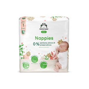 Mama Bear Couches bébé Écologiques Ultra Absorbantes Taille 1 (2-4 kg) 28 couches
