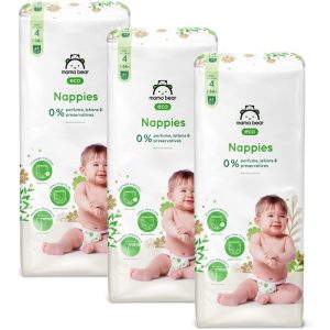 Mama Bear Couches bébé Écologiques Ultra Absorbantes Taille 4 (7-14 kg) 48 couches