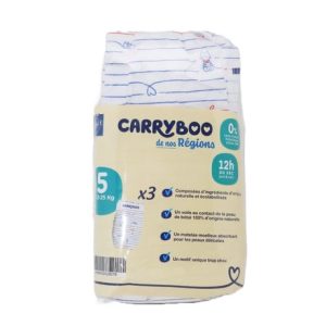 Carryboo Couches Petit Format Taille 5 (12-25kg) – 3 Unités