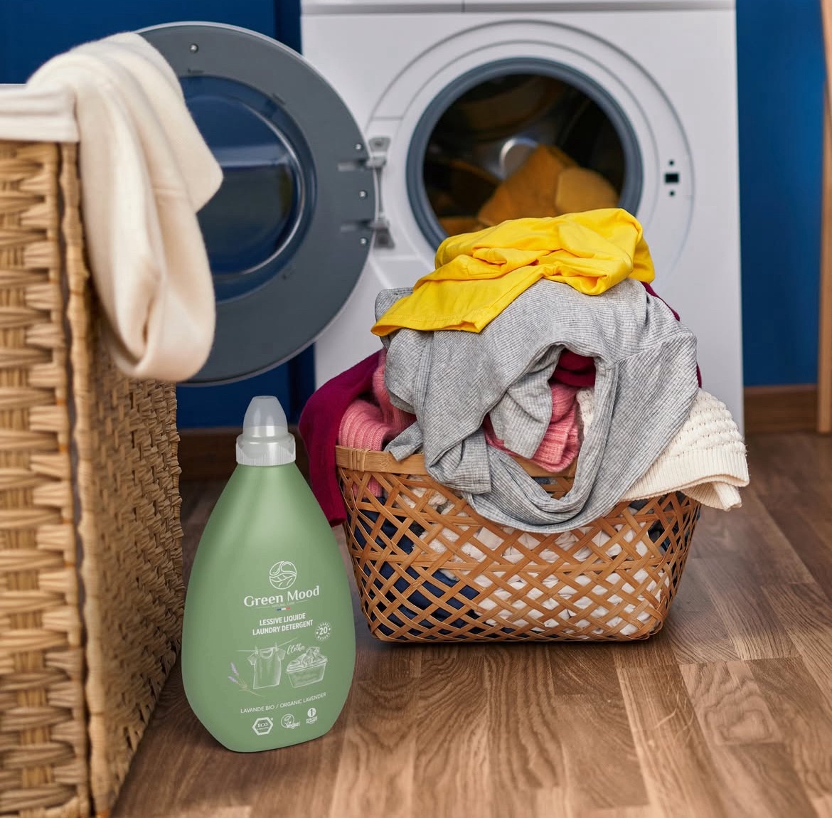 Détergent à lessive Green Mood Organics – Non parfumé – Ecologique Hypoallergénique – Liquide – 1000 ml
