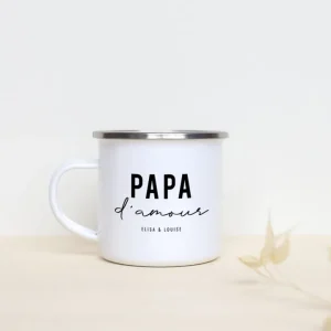 TASSE AVEC ANSE EN ÉMAIL  « PAPA »