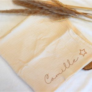 Lange bébé personnalisé brodé – Beige