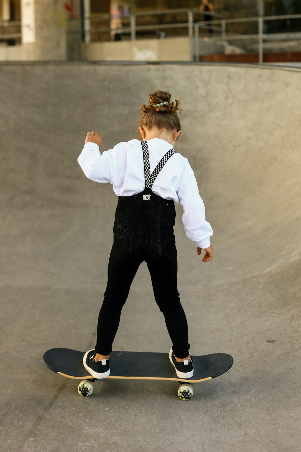 Collant à bretelles damier Footless / Black checked – Image 2