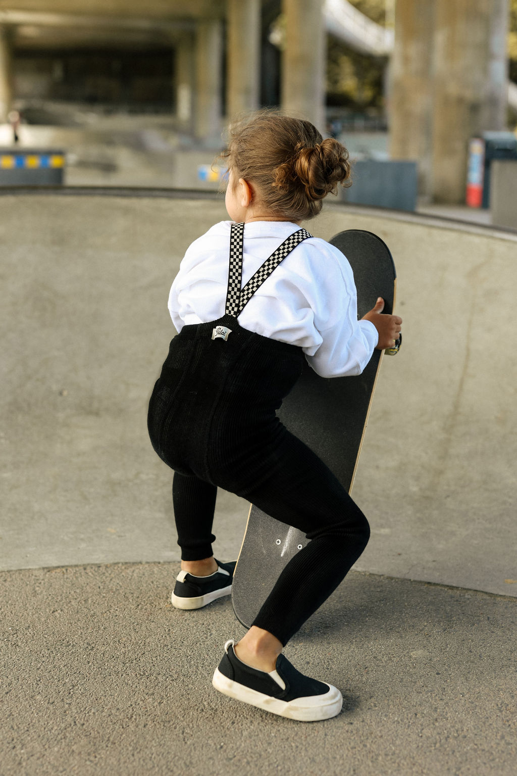 Collant à bretelles damier Footless / Black checked – Image 3