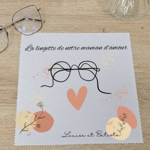 Lingette Microfibre Personnalisée – Cadeau Maman Fête des Mères 💖
