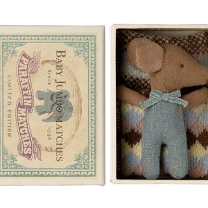 Bébé souris dans sa boîte / bleu