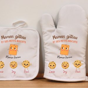 Gants et maniques personnalisés maman – maman gâteau cookies