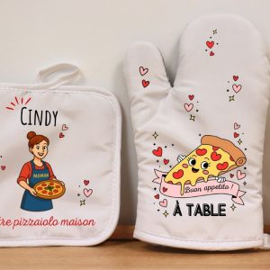Gants et maniques personnalisés pour maman – Notre pizzaiolo