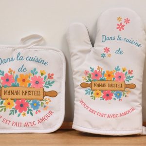 Gants et maniques personnalisés pour maman – dans la cuisine de