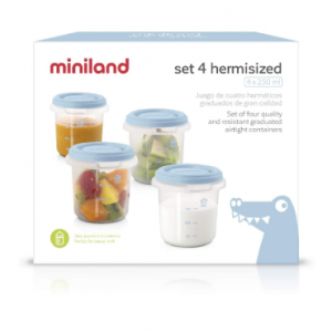 Set De 4 Pots De Conservation Bleu Miniland