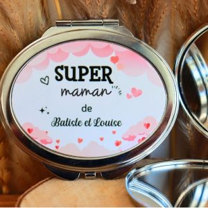 Miroir de poche personnalisé maman – super maman