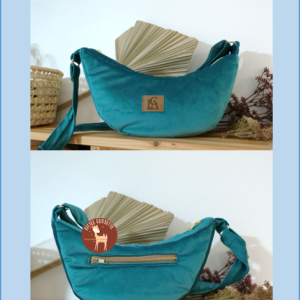 Moon bag sac croissant collection JANE sac demi-lune femme en velours