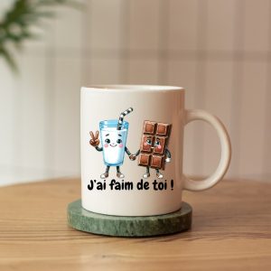 Mug humoristique pour couples – lait & chocolat