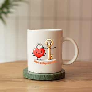 Mug humoristique pour couples – Cadenas & Clé