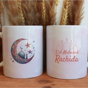 Mug Eid Mubarak personnalisé – rose