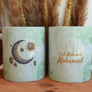Mug Eid Mubarak personnalisé – vert