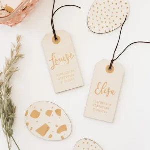 ÉTIQUETTE EN BOIS « PÂQUES »