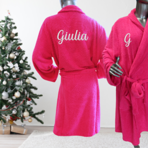 Peignoir brodé adulte 🧵 Fushia