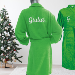 Peignoir brodé adulte 🧵 Vert citron