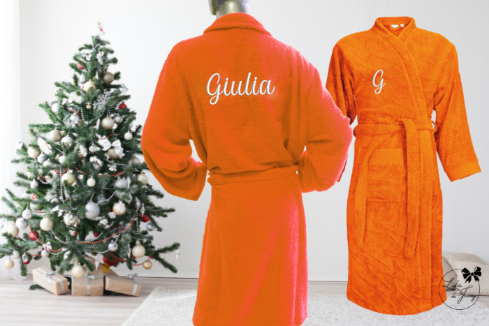 Peignoir brodé adulte 🧵 Orange