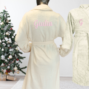 Peignoir brodé adulte 🧵 Crème