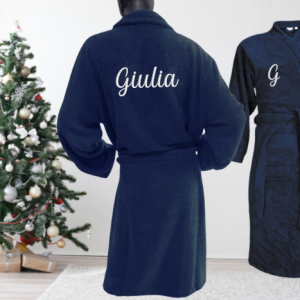 Peignoir brodé adulte 🧵 Bleu marine
