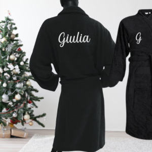 Peignoir brodé adulte 🧵 Noir
