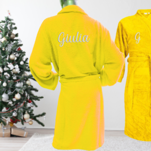 Peignoir brodé adulte 🧵 Jaune