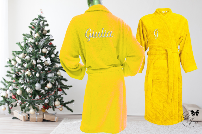 Peignoir brodé adulte 🧵 Jaune