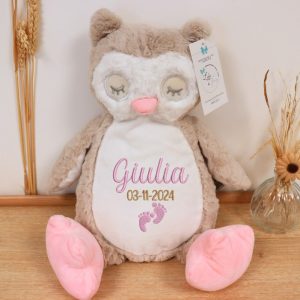 Peluche Chouette personnalisée brodée – Range-pyjama