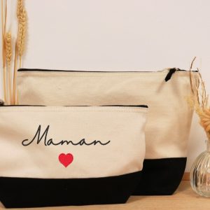 Pochette bicolore pour maman – noire et beige
