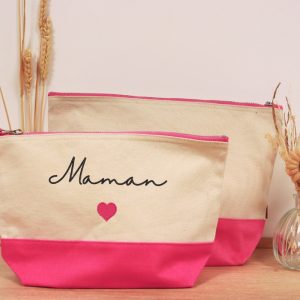Pochette bicolore pour maman – rose et beige