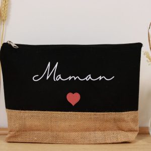 Pochette en toile de jute pour maman