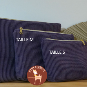 Pochette en velours et coton entièrement personnalisable par broderie