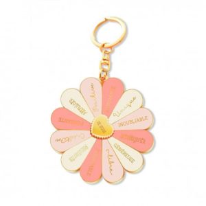 Porte-clés en métal spécial – Slow life (fleur des trésors en soi)