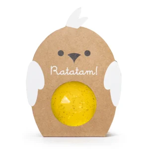 Balle rebondissante oiseau 42 mm / Paillettes jaune